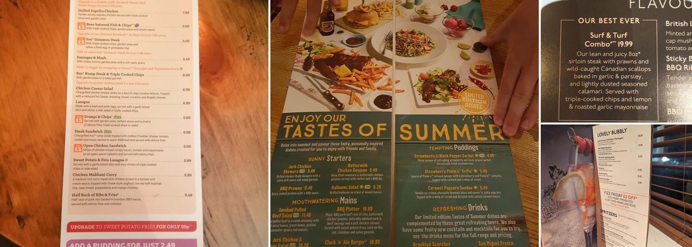 Medina Quay Beefeater Menu