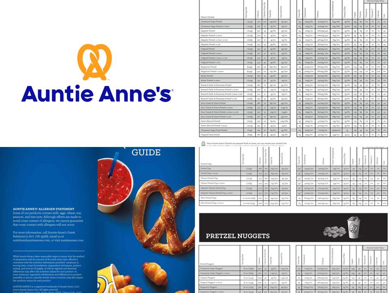 Auntie Anne's Menu