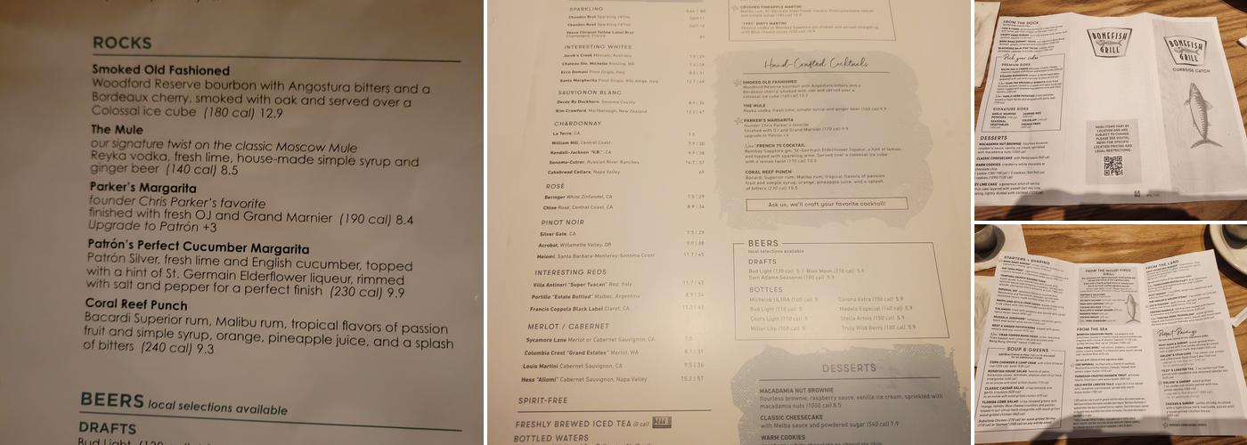 Bonefish Grill Menu