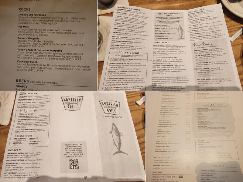 Bonefish Grill Menu