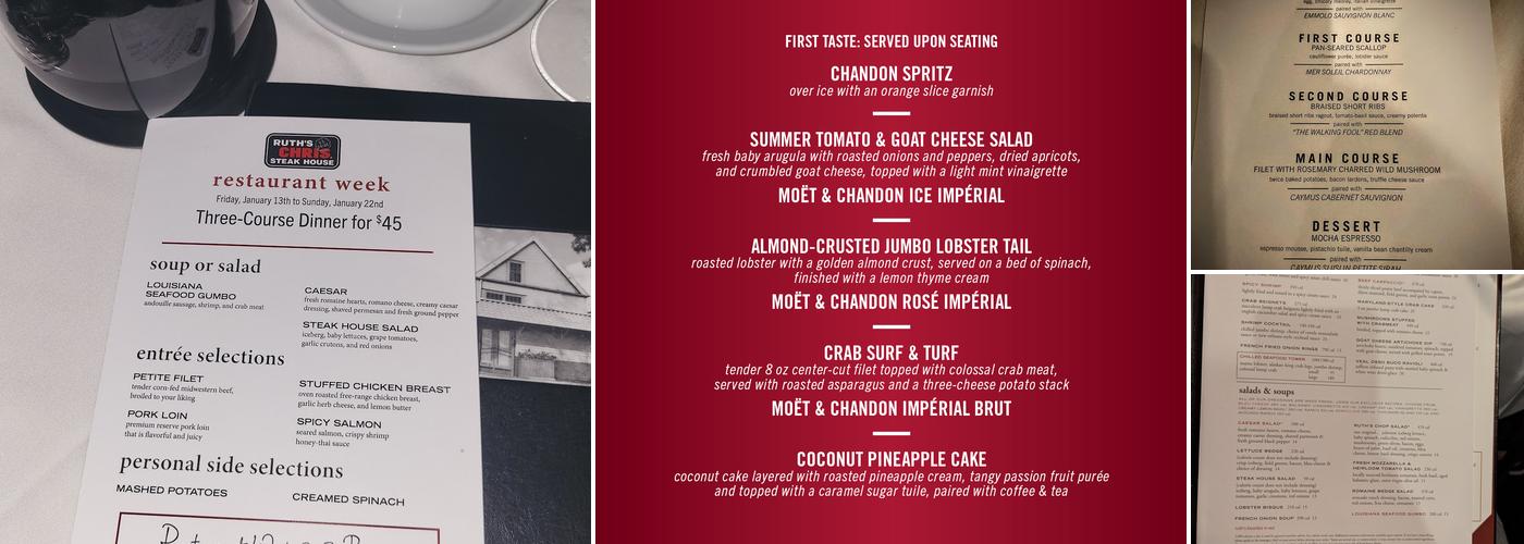 Ruth's Chris Steak House Menu