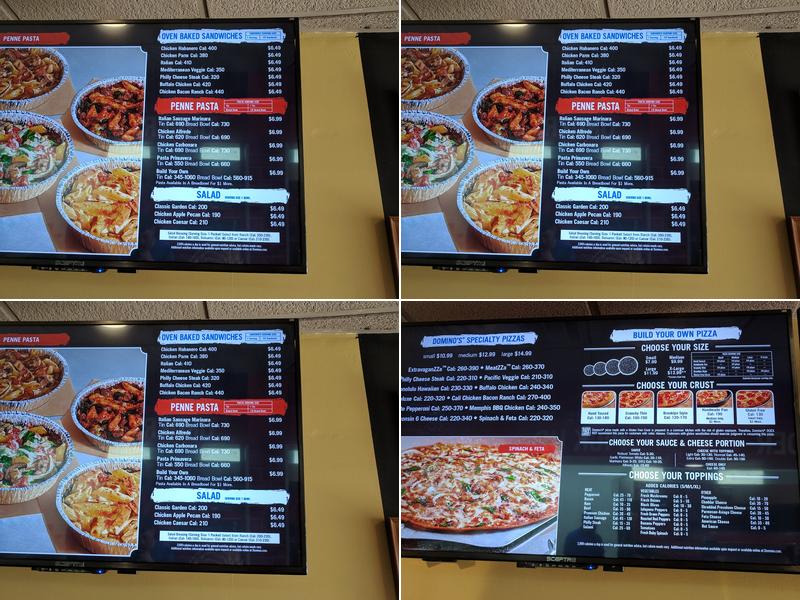 Domino's Pizza Menu