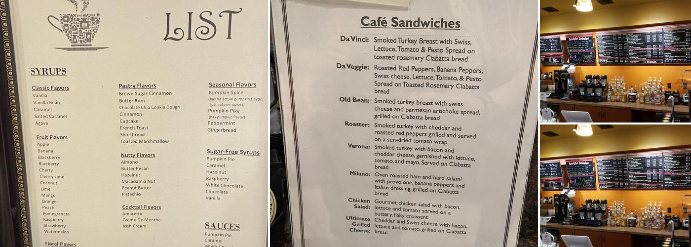 The Coffee Bean Café Menu