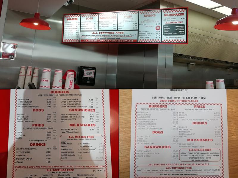 Five Guys Menu