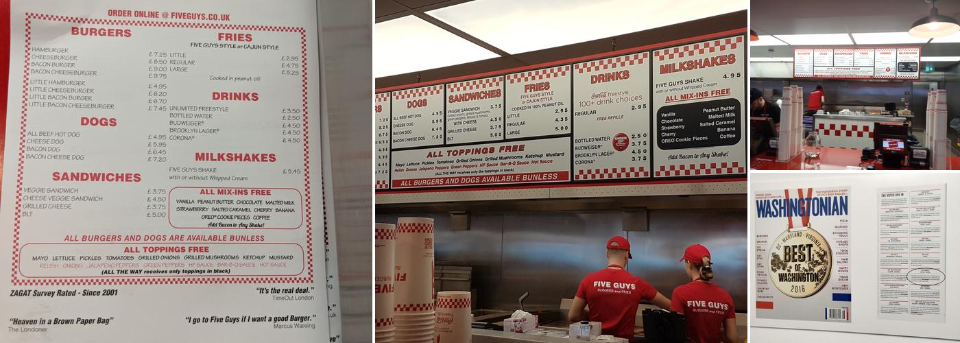 Five Guys Ealing Menu