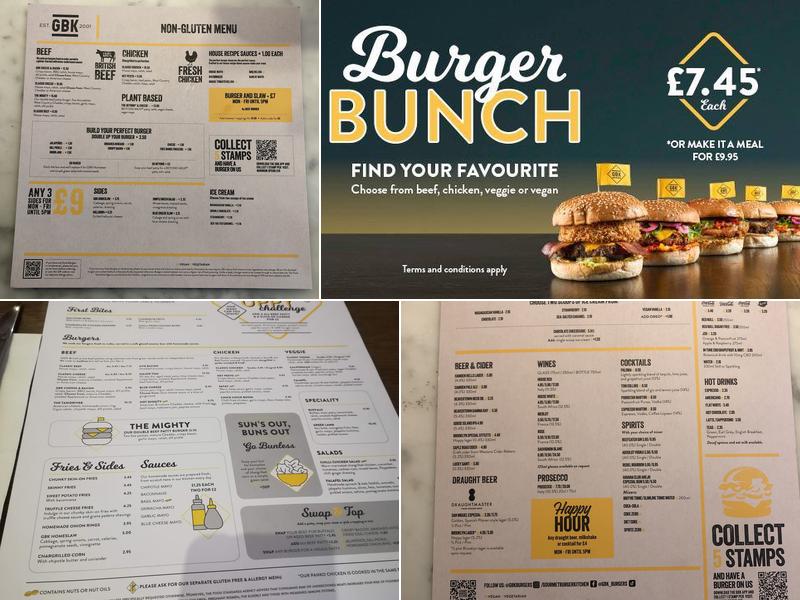 Gourmet Burger Kitchen (GBK) Menu