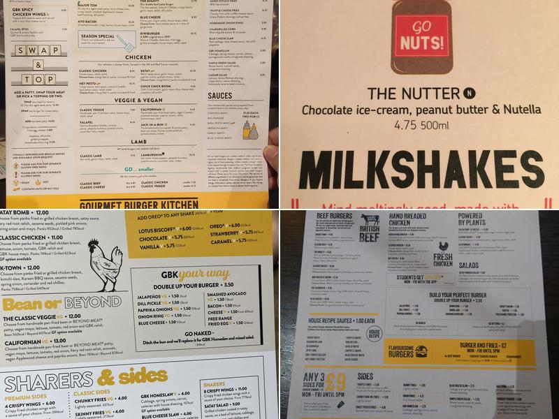 Gourmet Burger Kitchen (Bluewater) Menu