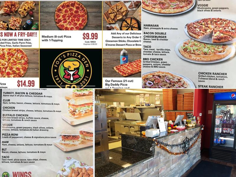 FOX'S PIZZA DEN Menu