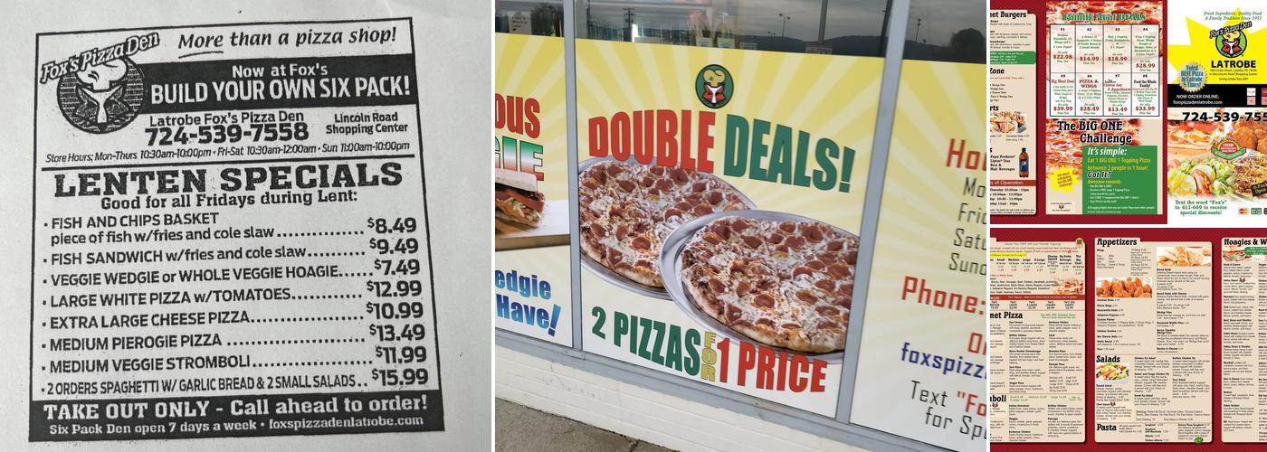 Fox's Pizza Den Menu