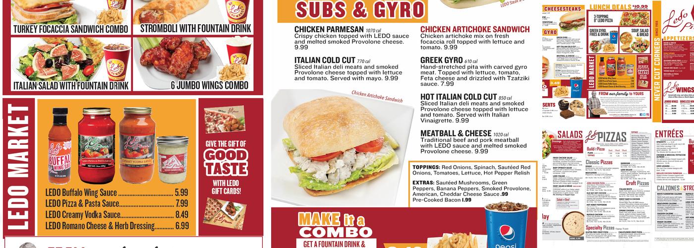 Ledo Pizza Ellicott City, MD Menu