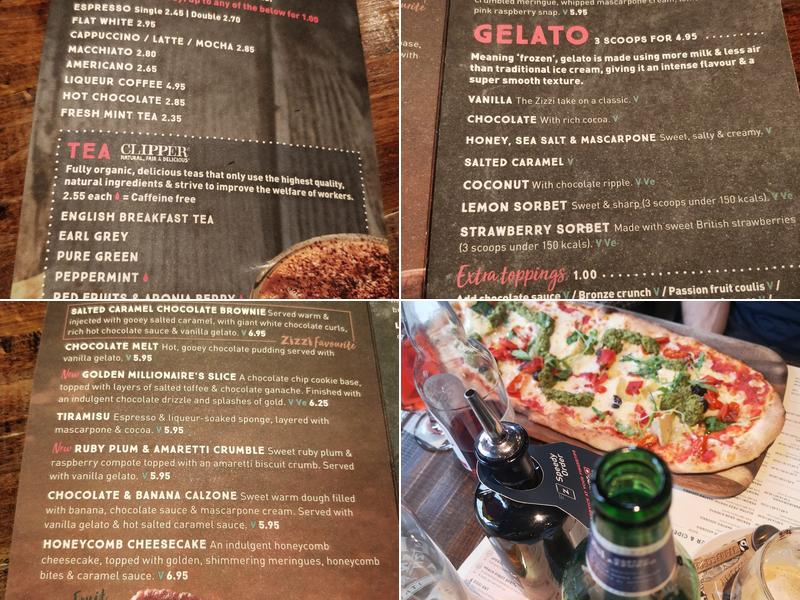 Zizzi - Sutton Menu