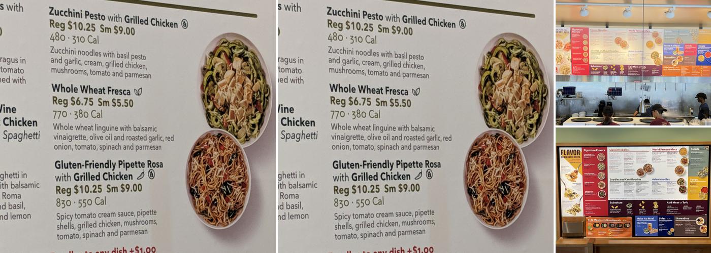 Noodles and Company Menu