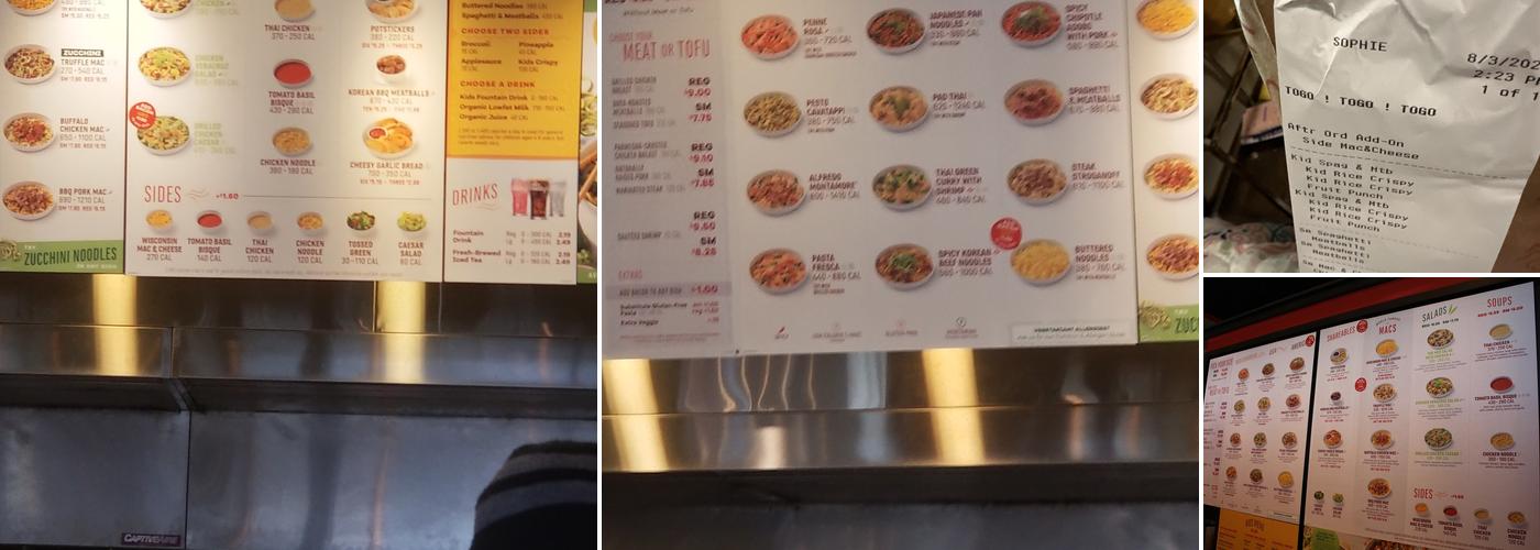 Noodles and Company Menu