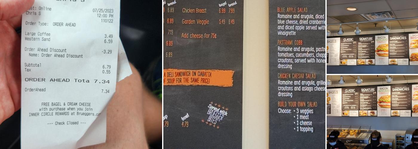 Bruegger's Bagels Menu