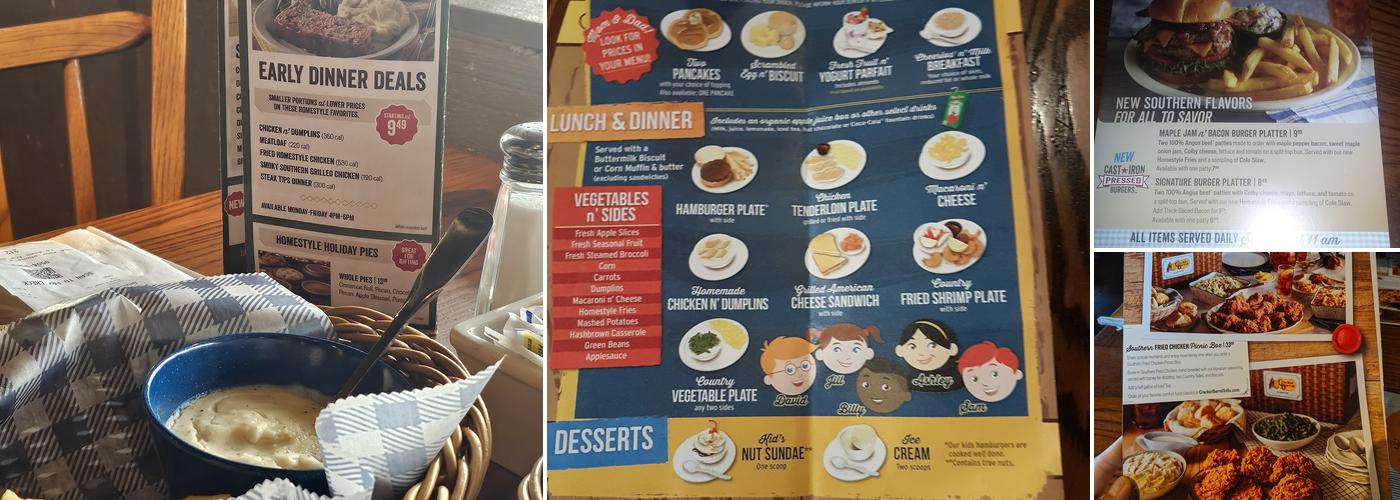 Cracker Barrel Old Country Store Menu