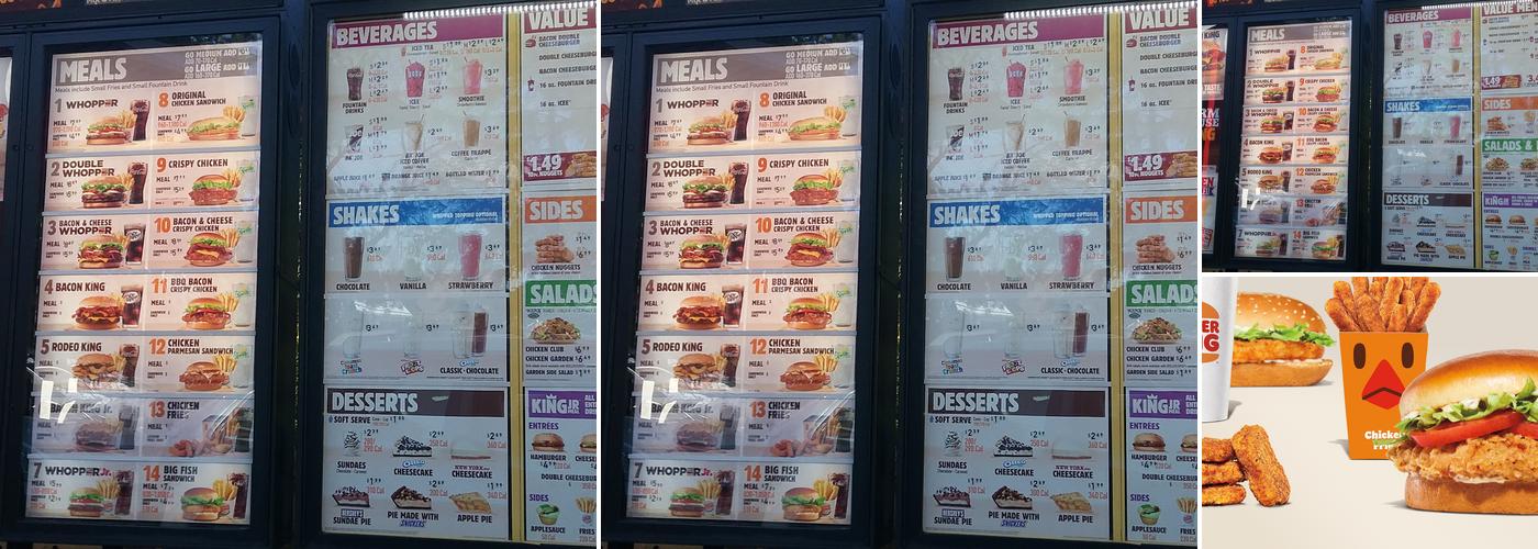 Burger King Menu