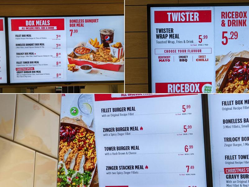 KFC Woodall - M1 North Services Menu