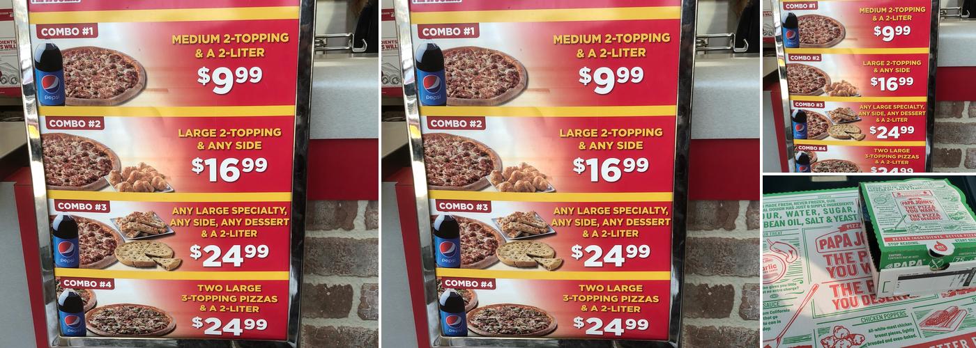 Papa Johns Pizza Menu