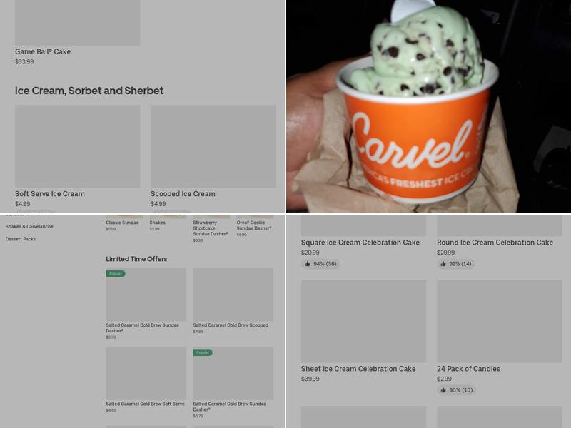 Carvel Menu