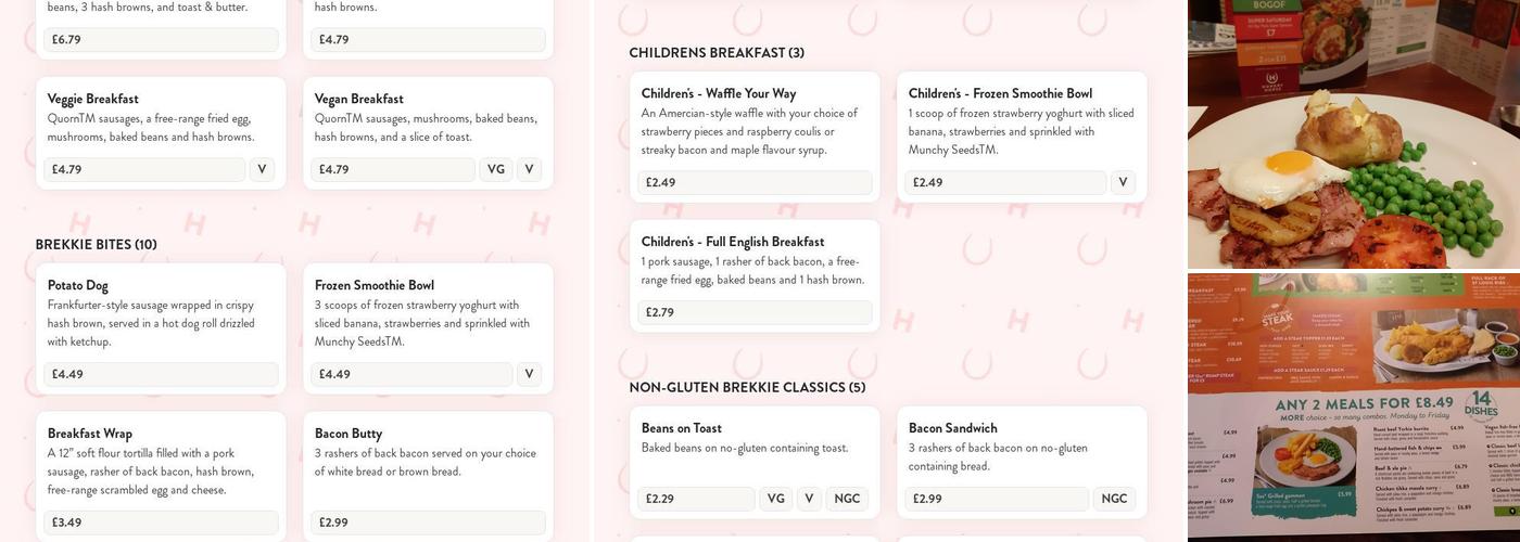 Cumberland Menu