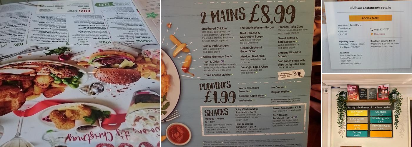 Tudor Rose Brewers Fayre Menu