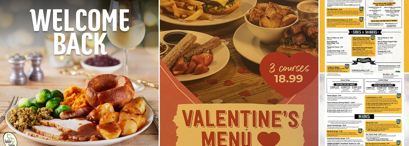 Derby Lodge Table Table Menu