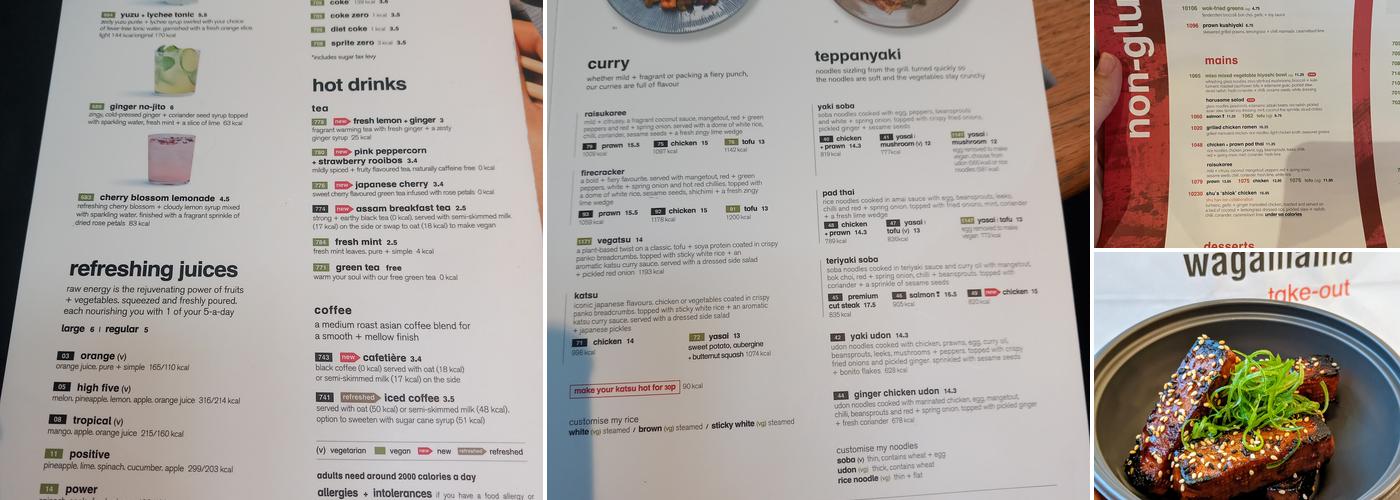 wagamama southampton Menu