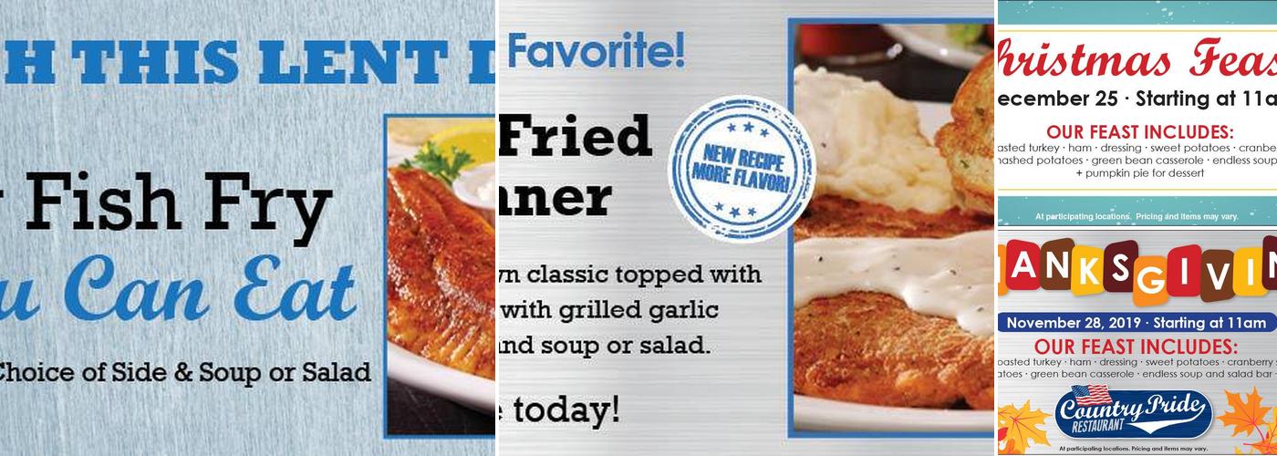 Country Pride Menu
