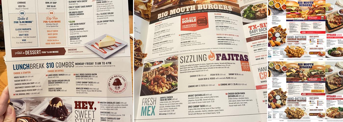 Chili's Grill & Bar Menu