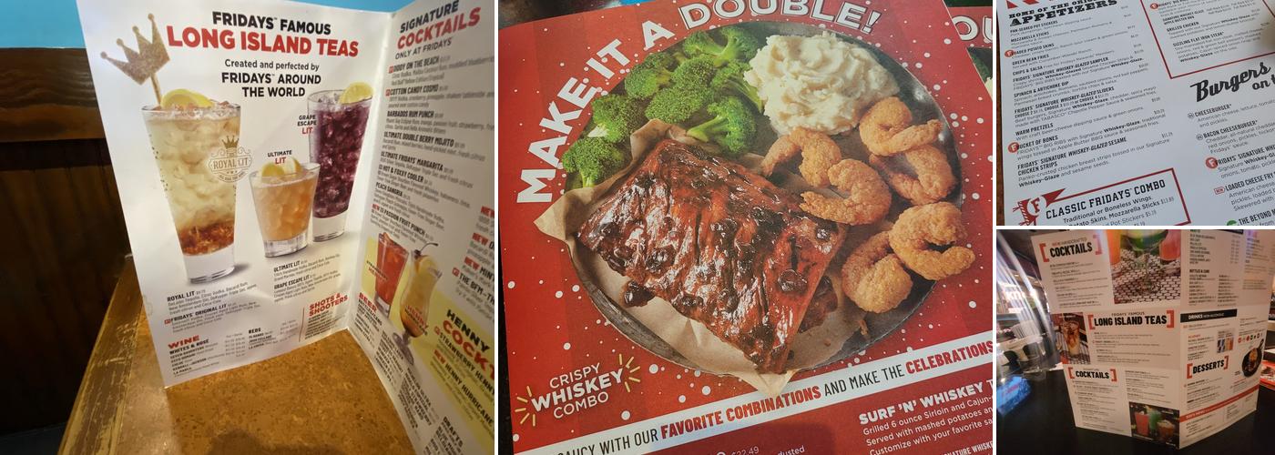 TGI Fridays Menu