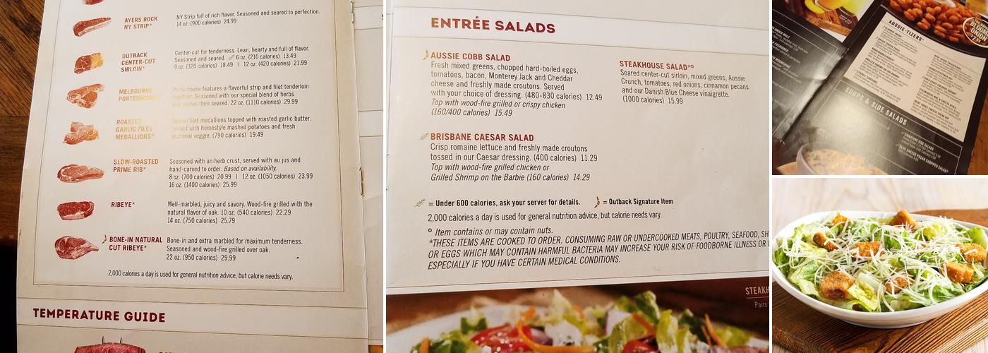 Outback Steakhouse Menu