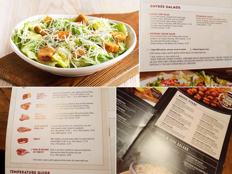 Outback Steakhouse Menu