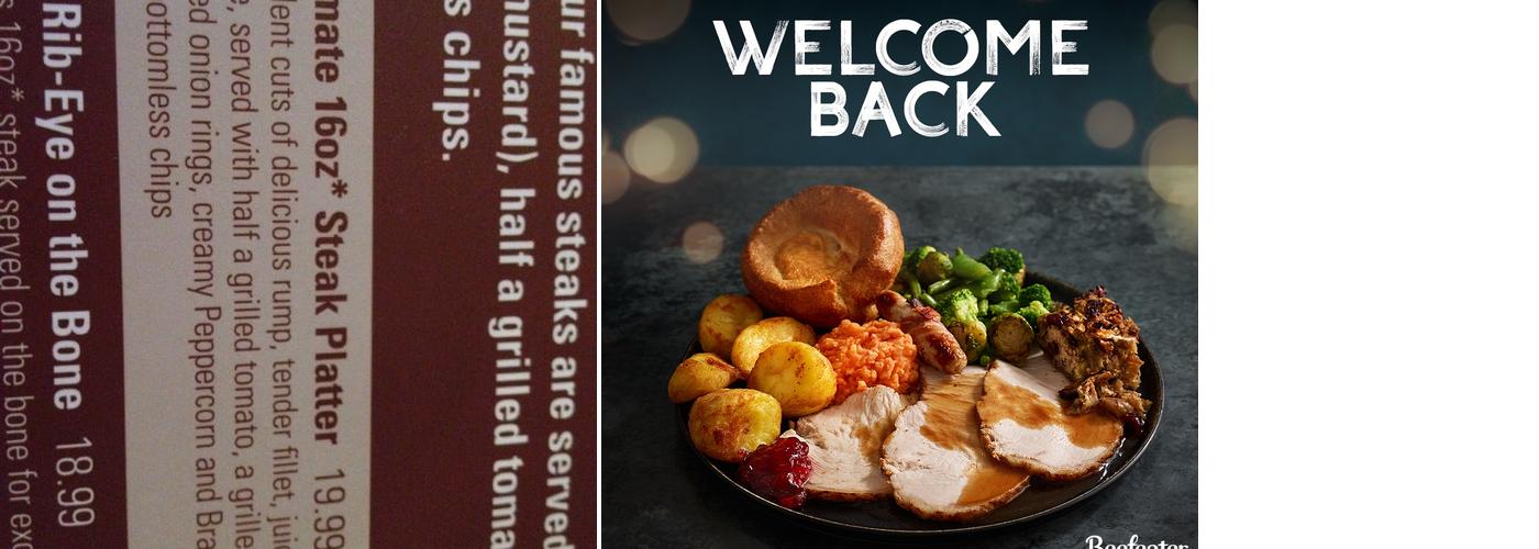 Balmoral Beefeater Menu