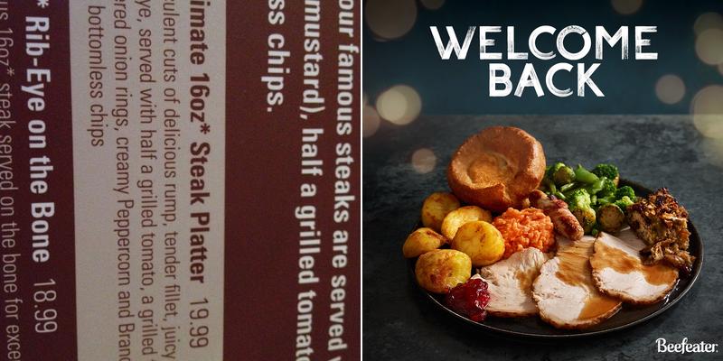 Balmoral Beefeater Menu