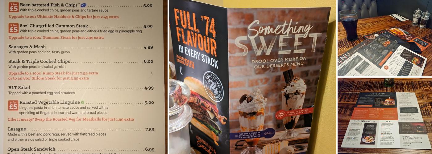 The Hut Beefeater Menu