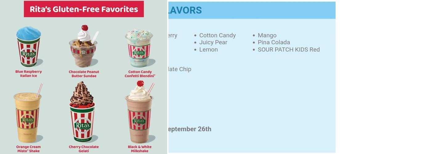 Rita's Italian Ice & Frozen Custard Menu