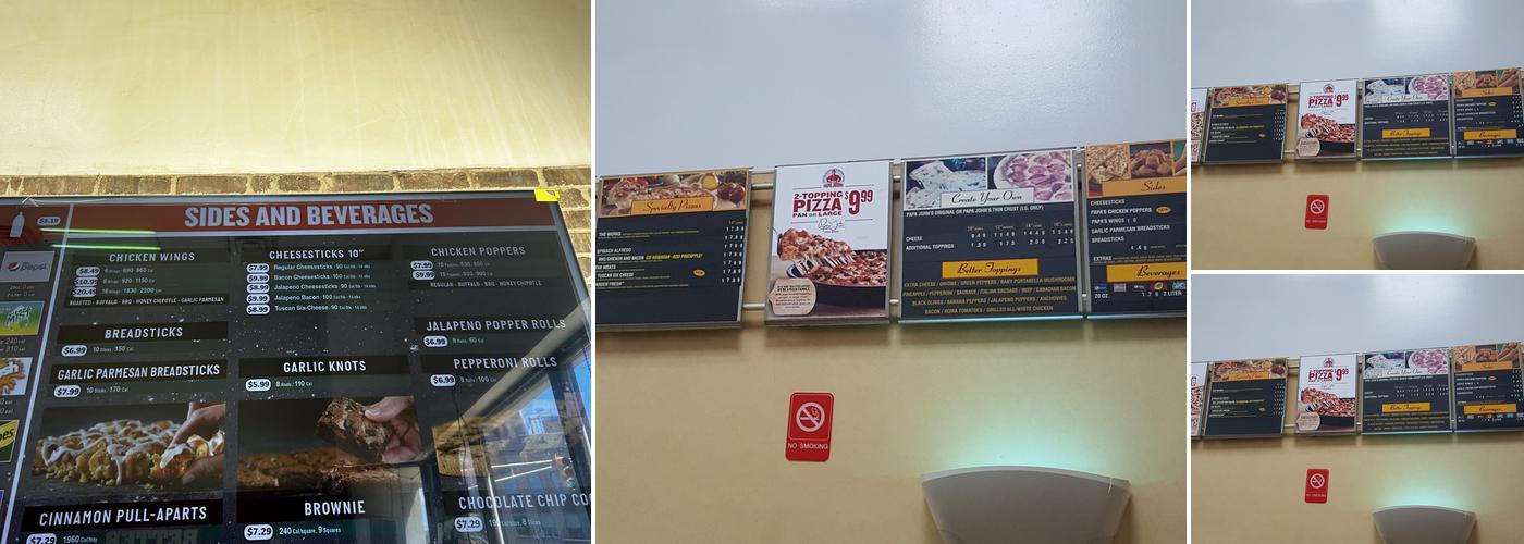 Papa Johns Pizza Menu