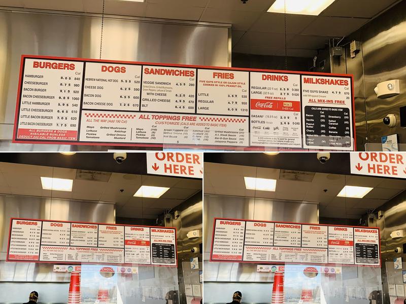 Five Guys Menu
