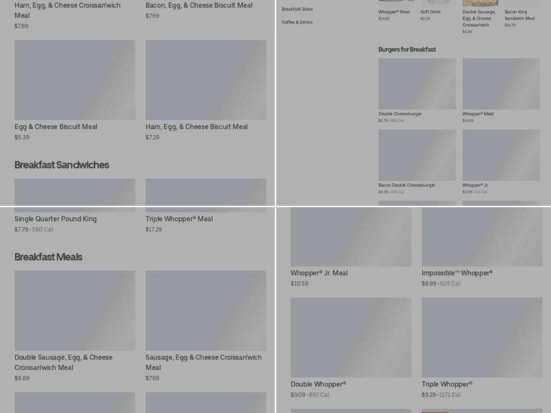 Burger King Menu