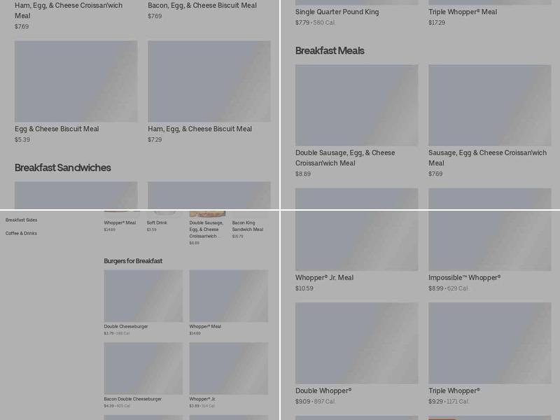 Burger King Menu