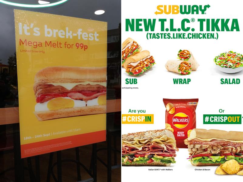 Subway Menu