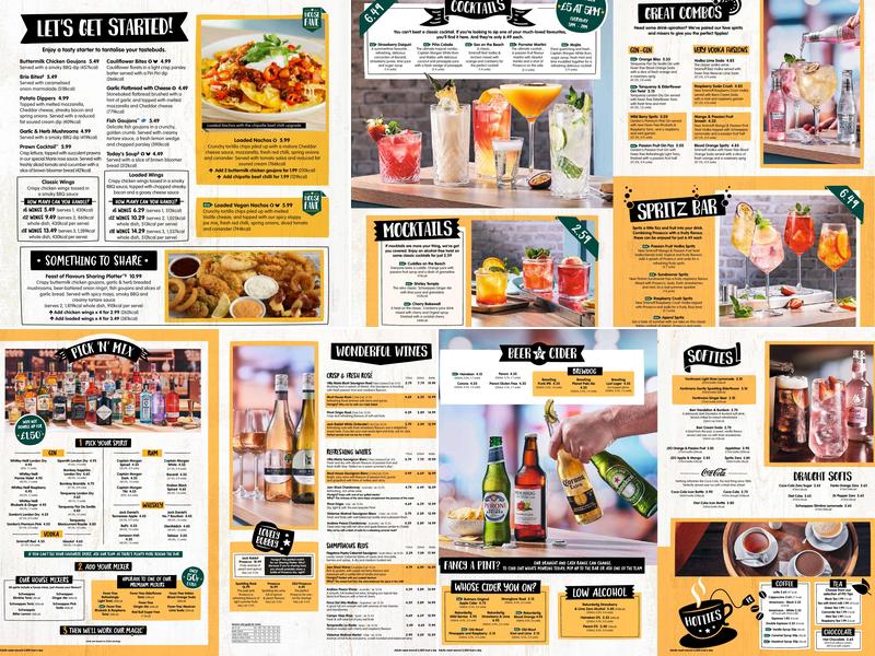 Langton Inn Table Table Menu