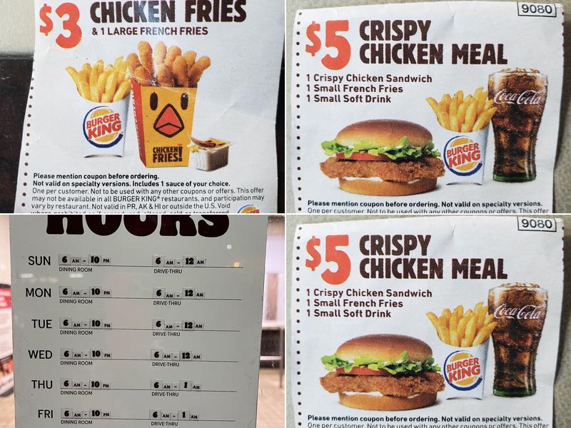 Burger King Menu