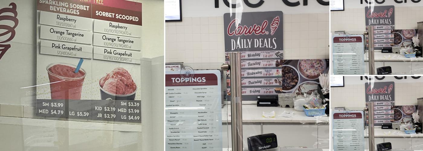 Carvel Menu