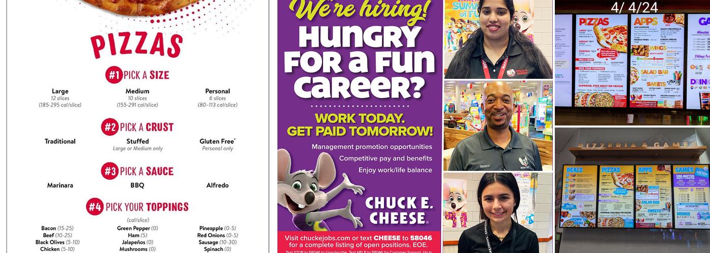 Chuck E. Cheese Menu