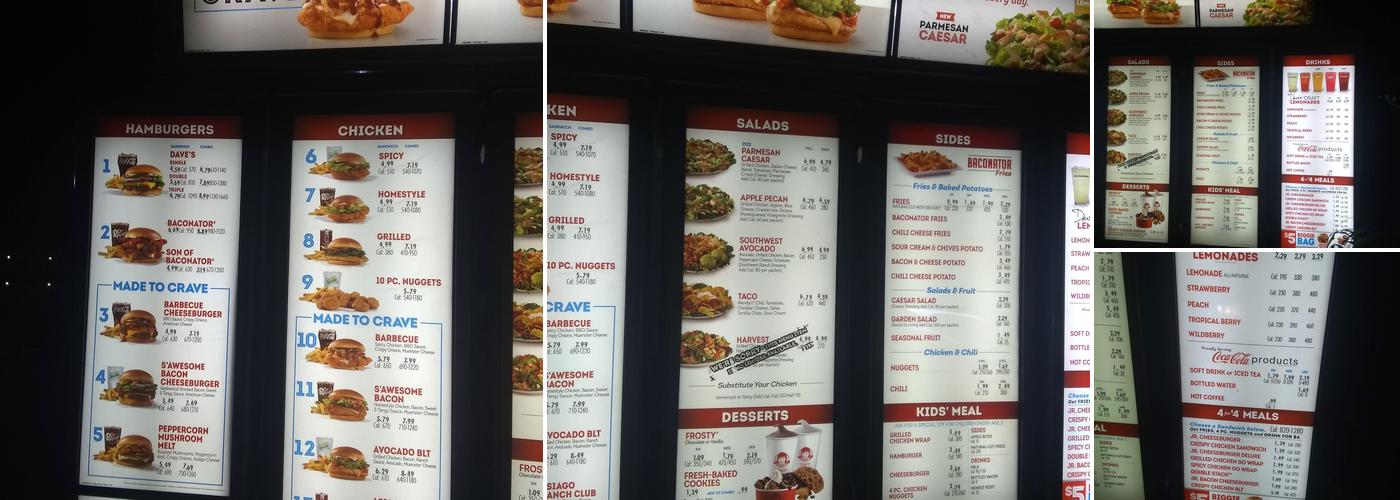 Wendy's Menu