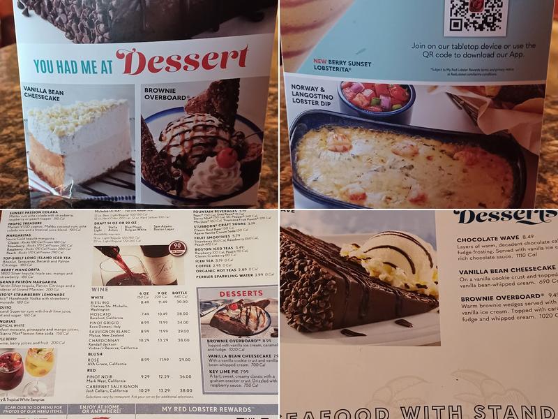 Red Lobster Menu