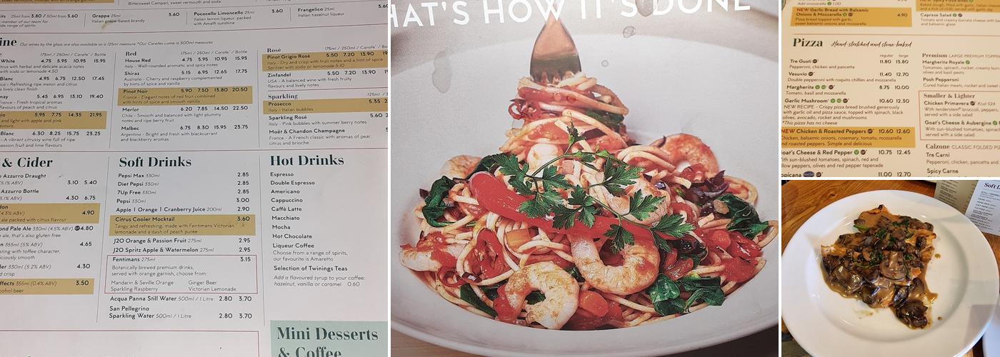 Prezzo Italian Restaurant Grantham Menu