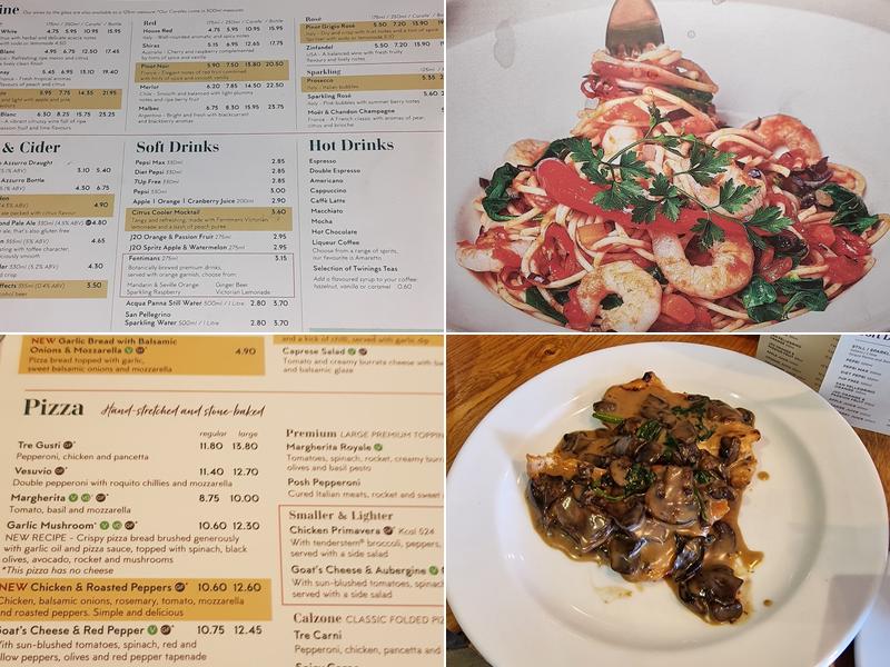 Prezzo Italian Restaurant Grantham Menu
