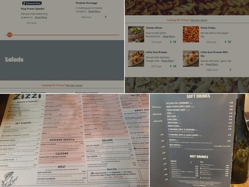 Zizzi - Manchester Piccadilly Menu